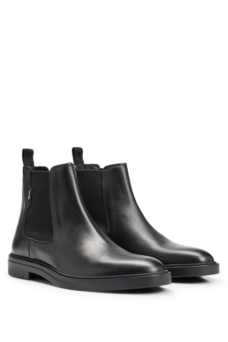 BOTINES CHELSEA DE PIEL CON DETALLE DE RAYAS HOMBRE