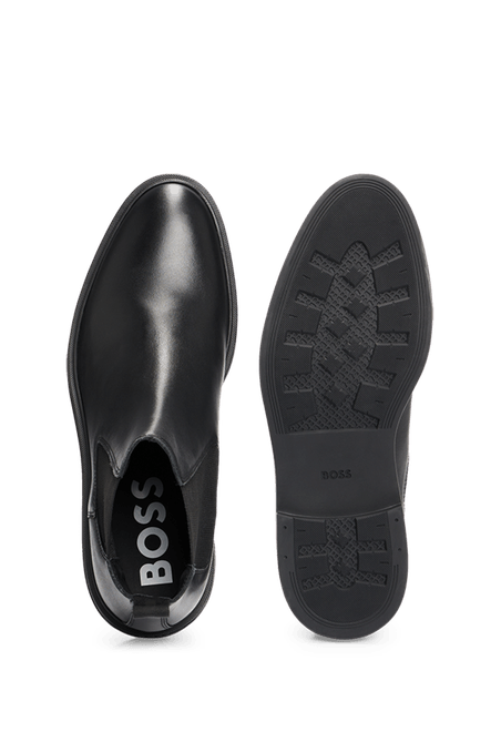 BOTINES CHELSEA DE PIEL CON DETALLE DE RAYAS HOMBRE