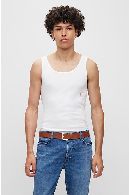 CINTURÓN DE CUERO CON LOGO GRABADO HOMBRE