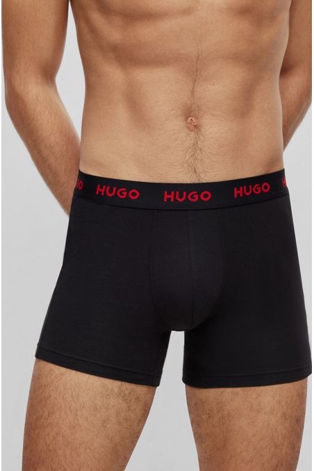 PAQUETE DE 3 CALZONCILLOS BÓXER EN ALGODÓN CON LOGOS HOMBRE