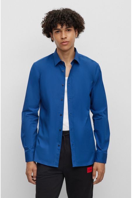 CAMISA EXTRA SLIM FIT DE ALGODÓN ELÁSTICO HOMBRE