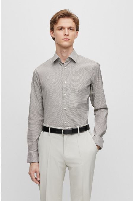 CAMISA SLIM FIT DE TEJIDO ELÁSTICO HOMBRE
