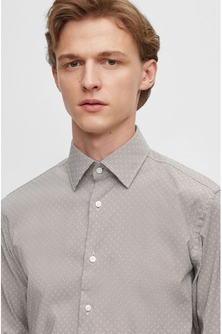 CAMISA SLIM FIT DE TEJIDO ELÁSTICO HOMBRE