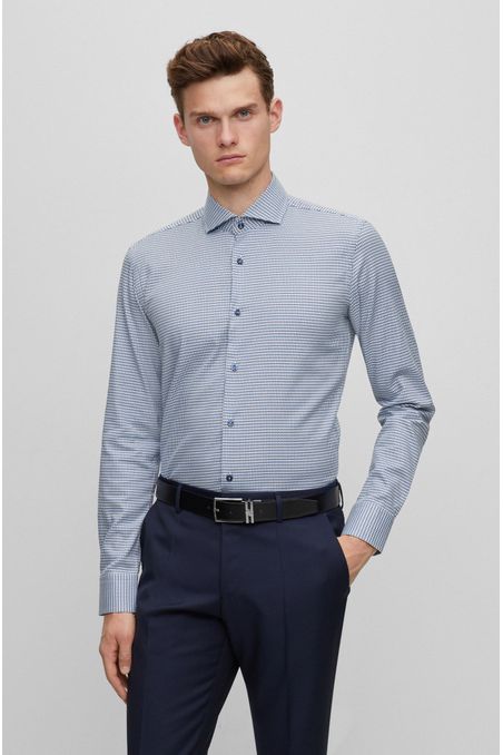 CAMISA SLIM FIT DE ALGODÓN ELÁSTICO HOMBRE