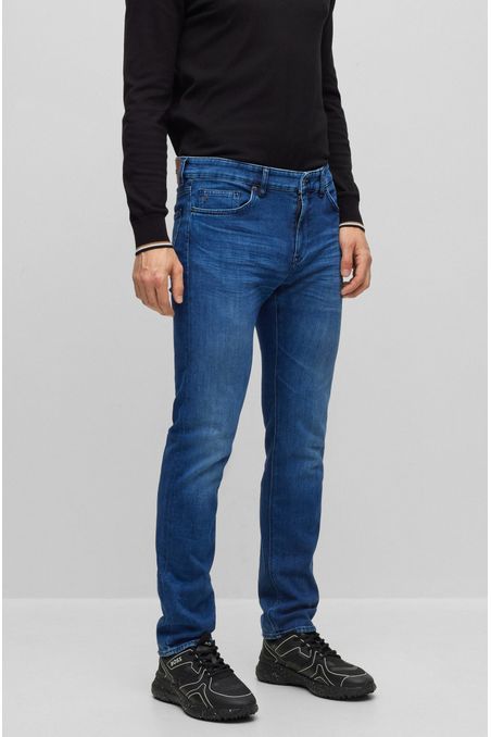 JEANS STRAIGHT FIT TIRO MEDIO DENIM HOMBRE