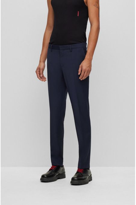 PANTALONES SLIM FIT FORMALES DE CORTE RECTILÍNEO HOMBRE