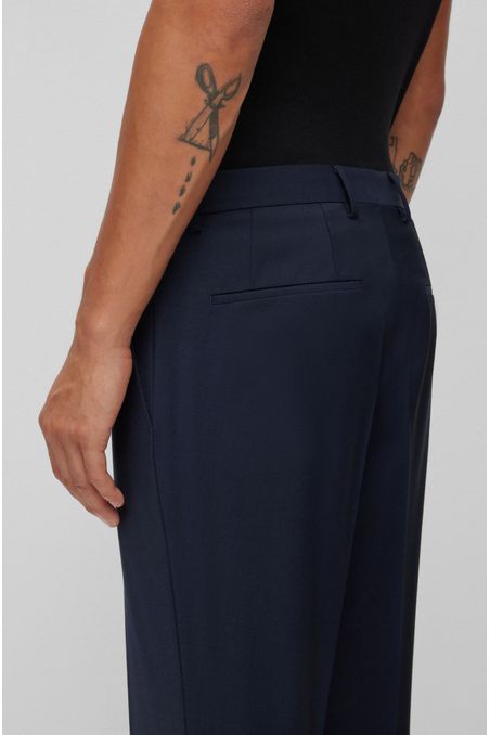 PANTALONES SLIM FIT FORMALES DE CORTE RECTILÍNEO HOMBRE