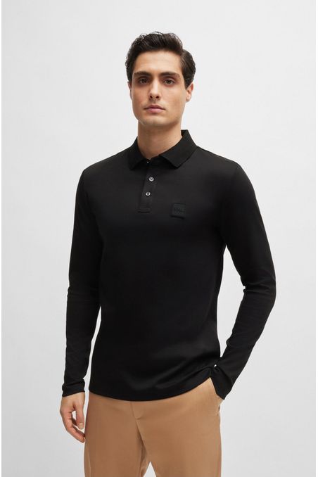 POLO REGULAR FIT DE ALGODÓN MERCERIZADO CON PARCHE DE LOGO HOMBRE