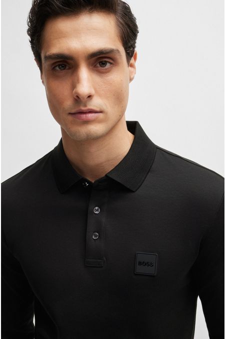 POLO REGULAR FIT DE ALGODÓN MERCERIZADO CON PARCHE DE LOGO HOMBRE