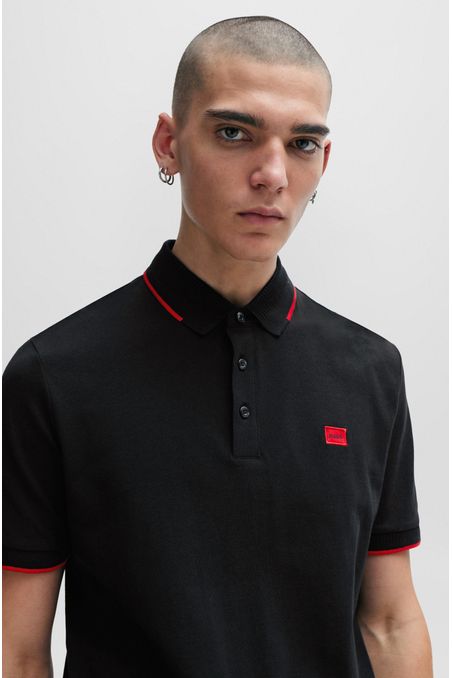 POLO SLIM FIT DE ALGODÓN CON ETIQUETA CON LOGO HOMBRE
