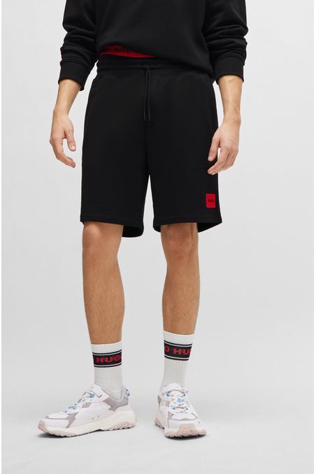 SHORTS REGULAR FIT DE ALGODÓN CON ETIQUETA CON LOGO HOMBRE