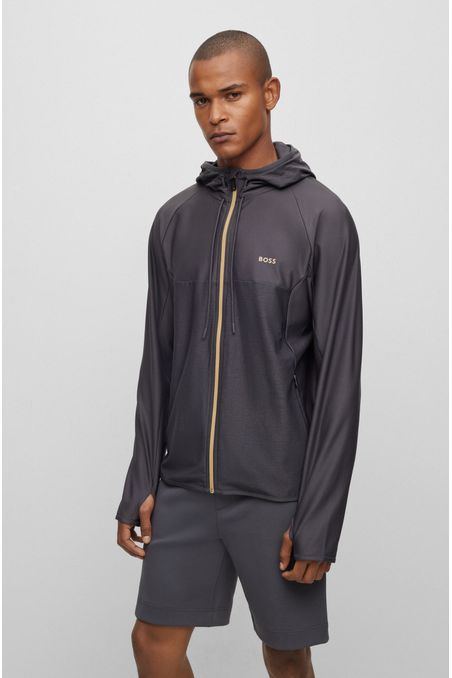 HOODIE CON CREMALLERA Y CAPUCHA HOMBRE