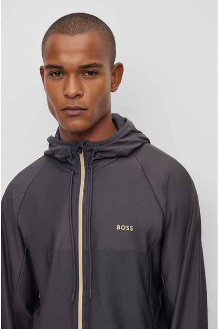HOODIE CON CREMALLERA Y CAPUCHA HOMBRE