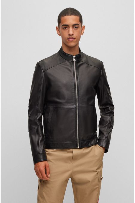 CHAQUETA DE PIEL EXTRA SLIM FIT BIKER HOMBRE