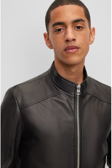 CHAQUETA DE PIEL EXTRA SLIM FIT BIKER HOMBRE