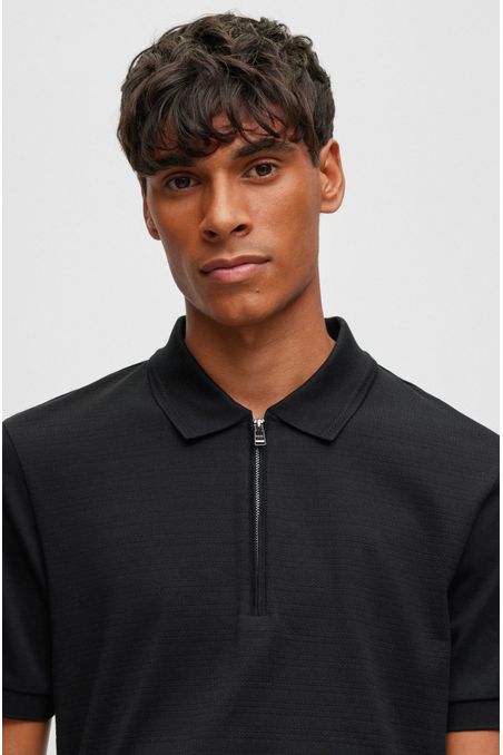 POLO SLIM FIT DE ALGODÓN MERCERIZADO CON TAPETA DE CREMALLERA HOMBRE