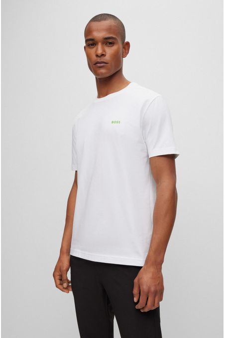 CAMISETA REGULAR FIT EN ALGODÓN ELÁSTICO CON LOGO HOMBRE