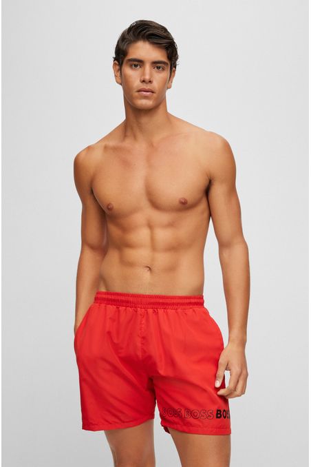 TRAJE DE BAÑO TIPO SHORTS CON LOGOS HOMBRE