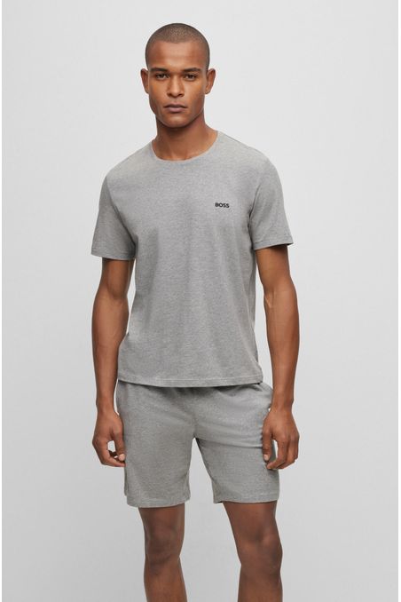 CAMISETA REGULAR FIT DE ALGODÓN ELÁSTICO CON LOGO HOMBRE