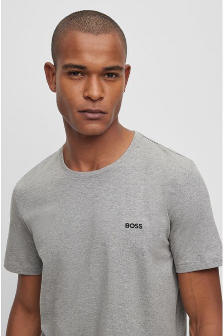 CAMISETA REGULAR FIT DE ALGODÓN ELÁSTICO CON LOGO HOMBRE