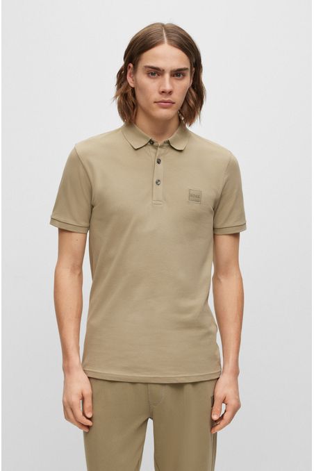 POLO SLIM FIT DE ALGODÓN CON PARCHE DE LOGO HOMBRE
