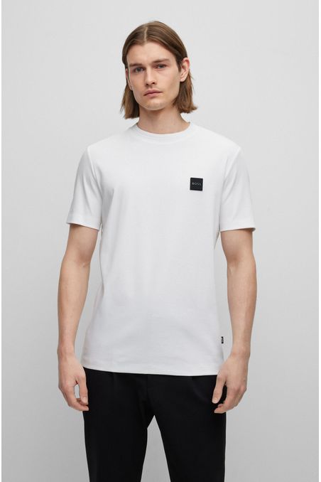 CAMISETA REGULAR FIT DE ALGODÓN CON INSIGNIA DE LOGO HOMBRE