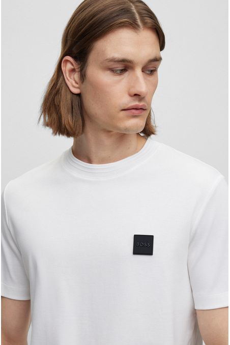 CAMISETA REGULAR FIT DE ALGODÓN CON INSIGNIA DE LOGO HOMBRE