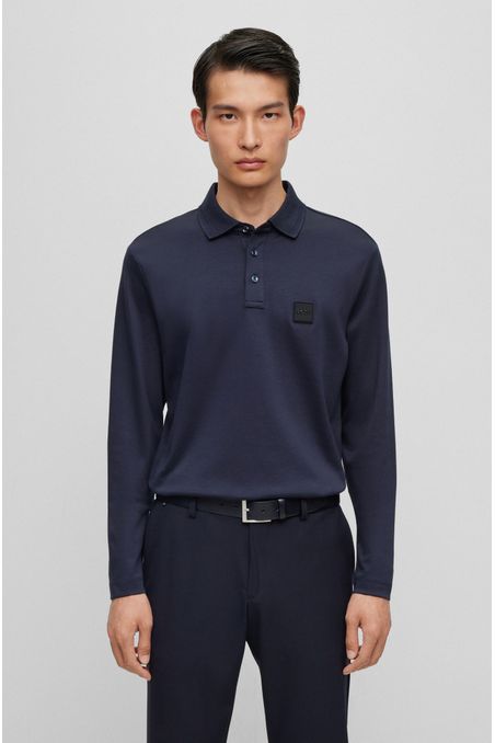 POLO REGULAR FIT DE ALGODÓN MERCERIZADO CON PARCHE DE LOGO HOMBRE