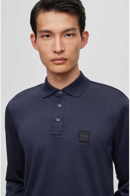 POLO REGULAR FIT DE ALGODÓN MERCERIZADO CON PARCHE DE LOGO HOMBRE