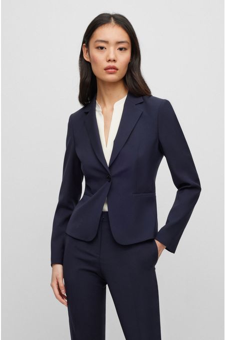 BLAZER REGULAR FIT EN PAÑO MUJER