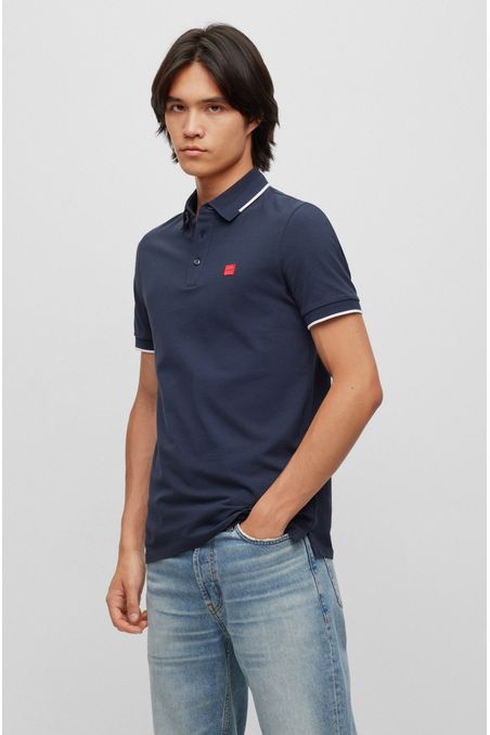 POLO SLIM FIT DE ALGODÓN CON ETIQUETA CON LOGO HOMBRE