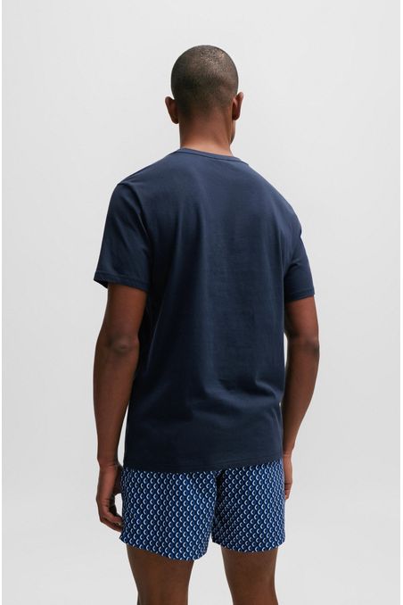 CAMISETA DE PLAYA REGULAR FIT DE ALGODÓN CON LOGO HOMBRE
