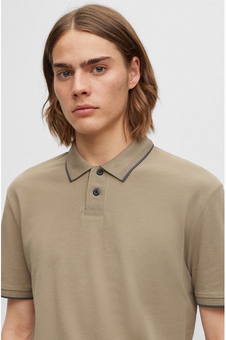 POLO REGULAR FIT DE ALGODÓN CON DETALLES HOMBRE