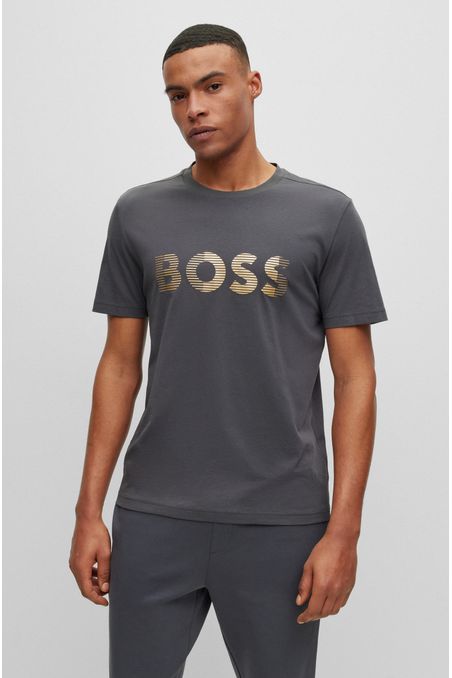 CAMISETA REGULAR FIT DE ALGODÓN CON LOGO HOMBRE