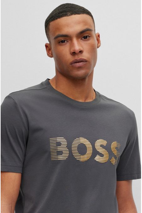 CAMISETA REGULAR FIT DE ALGODÓN CON LOGO HOMBRE