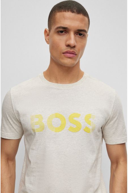 CAMISETA REGULAR FIT DE ALGODÓN CON LOGO HOMBRE