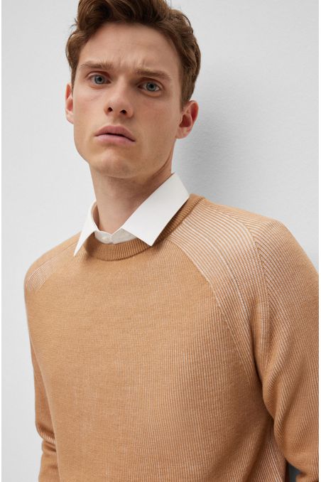 SACO TEJIDO REGULAR FIT DE ALGODÓN Y LANA HOMBRE
