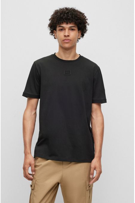 CAMISETA REGULAR FIT DE ALGODÓN CON INSIGNIA DE LOGO HOMBRE