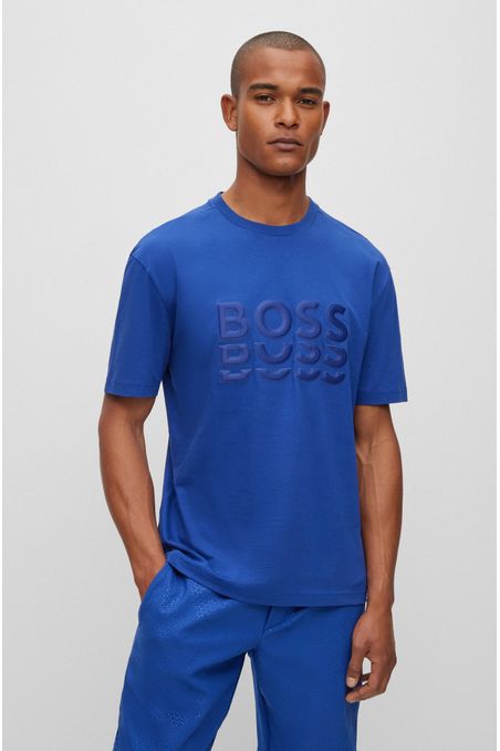 CAMISETA REGULAR FIT DE ALGODÓN CON LOGOS HOMBRE