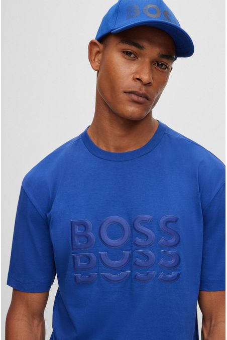 CAMISETA REGULAR FIT DE ALGODÓN CON LOGOS HOMBRE