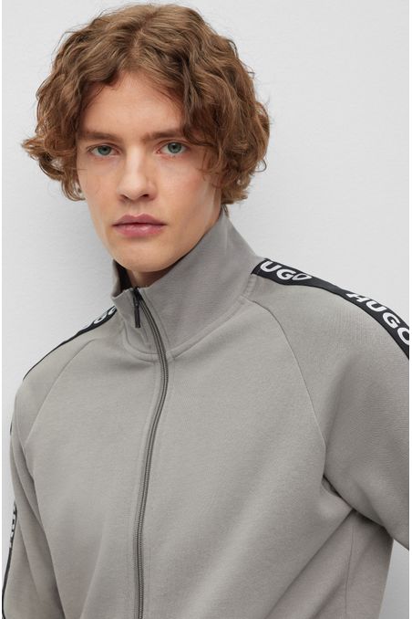 HOODIE RELAXED FIT CON CREMALLERA DE ALGODÓN HOMBRE