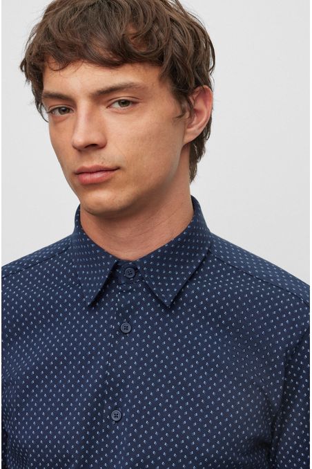 CAMISA SLIM FIT DE ALGODÓN ELÁSTICO HOMBRE