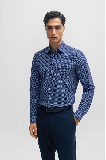 CAMISA SLIM FIT DE TEJIDO ELÁSTICO HOMBRE
