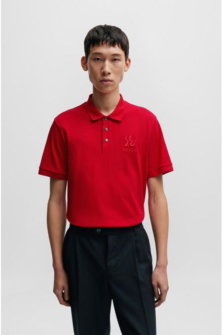 POLO REGULAR FIT DE ALGODÓN CON DISEÑO HOMBRE