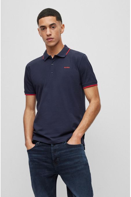 POLO SLIM FIT DE ALGODÓN ELÁSTICO CON LOGO HOMBRE