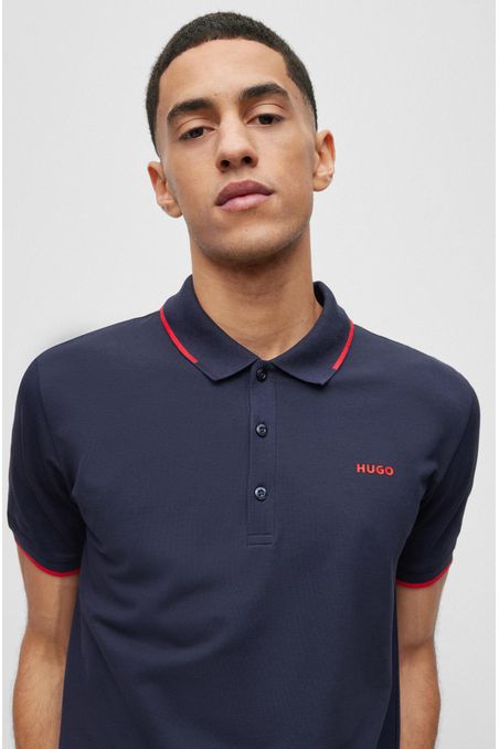 POLO SLIM FIT DE ALGODÓN ELÁSTICO CON LOGO HOMBRE