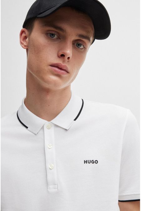 POLO SLIM FIT DE ALGODÓN ELÁSTICO CON LOGO HOMBRE