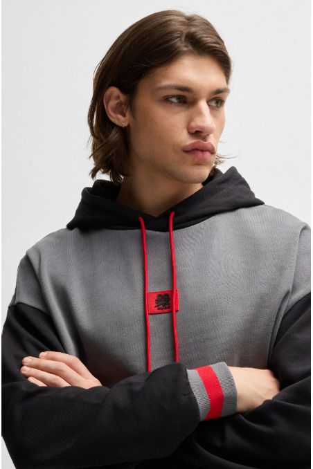 HOODIE OVERSIZED FIT HUGO X RB CON CAPUCHA Y DETALLE DE LA MARCA HOMBRE