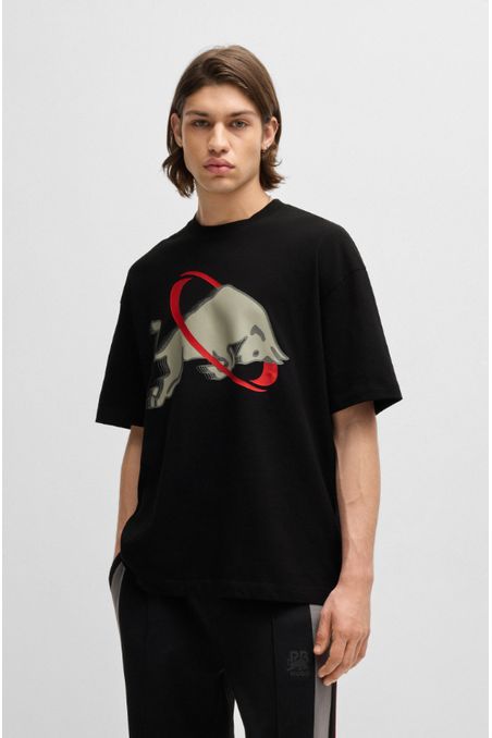 CAMISETA OVERSIZE FIT HUGO X RB CON DETALLE DE LA MARCA HOMBRE
