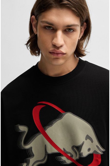CAMISETA OVERSIZE FIT HUGO X RB CON DETALLE DE LA MARCA HOMBRE